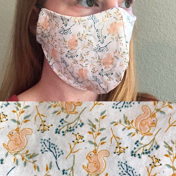 NEW Adult Cotton Cloth Face Mask Squirrel Print - Picture 4 of 8
